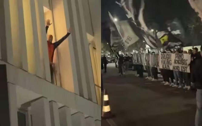  都體：尤文球迷來到酒店外支持新主帥，圖多爾向球迷們揮手致意