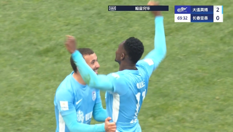  馬萊萊大連處子球！呂焯毅助攻馬萊萊破門，大連英博2-0亞泰
